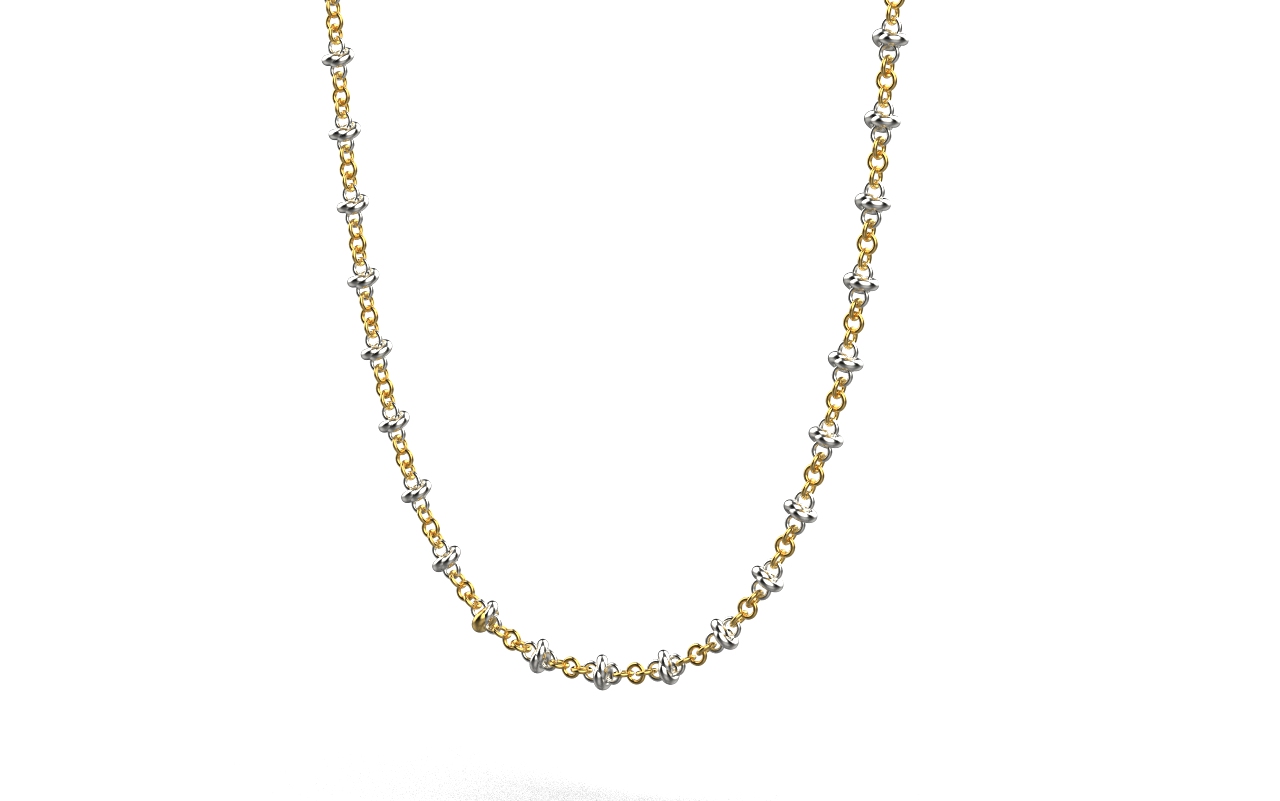 Pomegranate Fine Necklace II – 18K Gold, White Gold