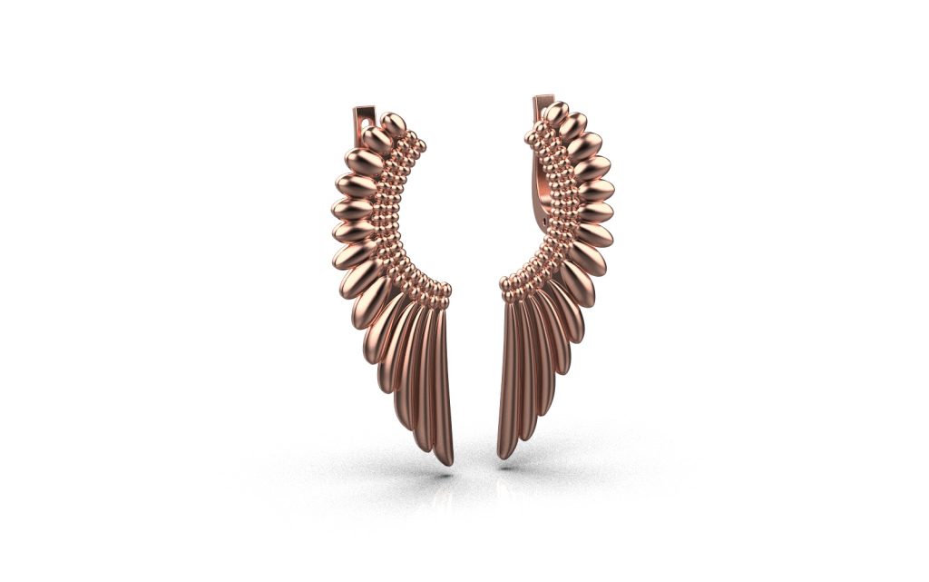 Angel Wings Earrings – 18K Rose Gold Angel Wings Earrings – 18K Rose Gold