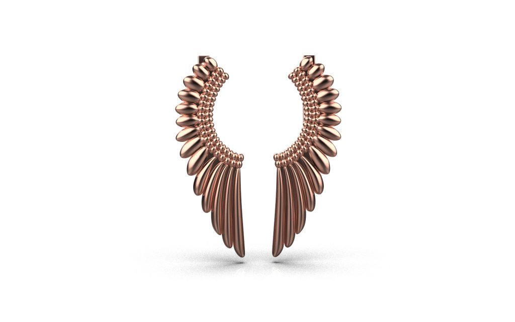 Angel Wings Earrings – 18K Rose Gold Angel Wings Earrings – 18K Rose Gold