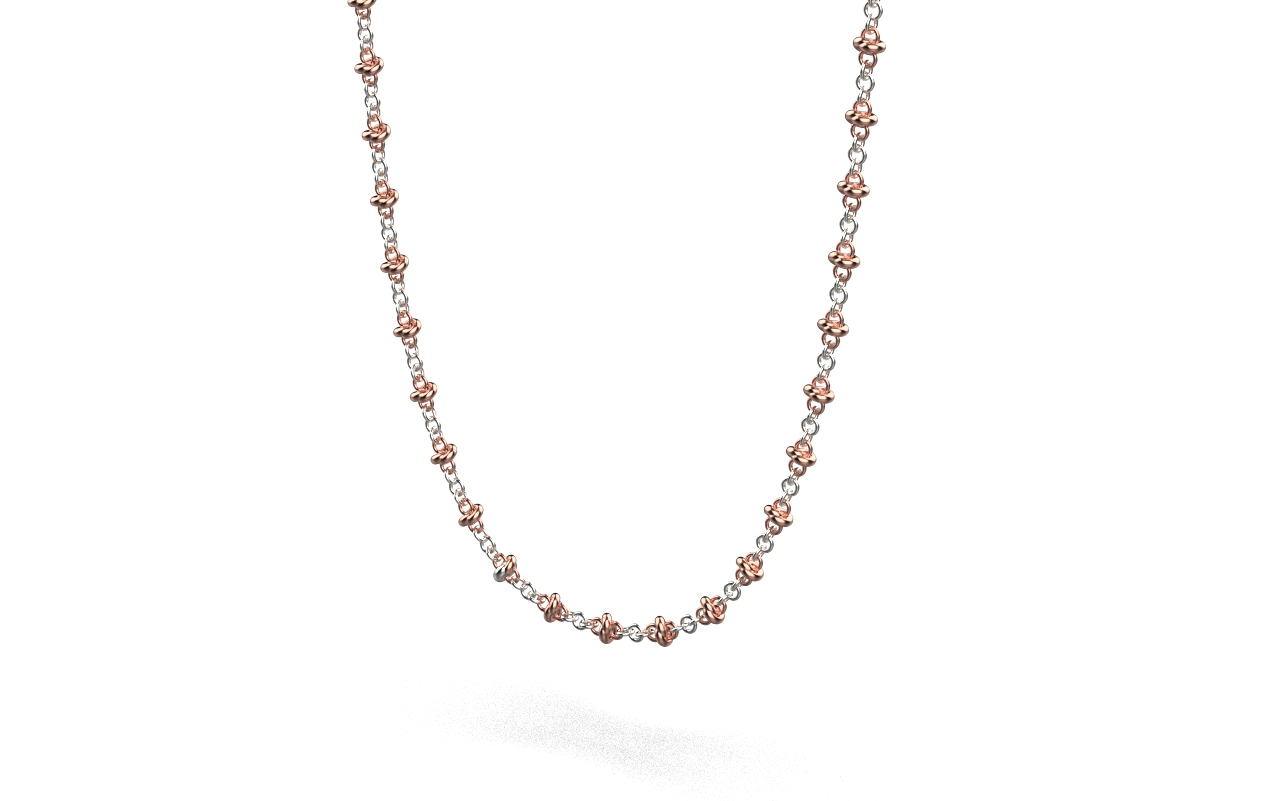 Pomegranate Fine Necklace – 18K Rose Gold, White Gold