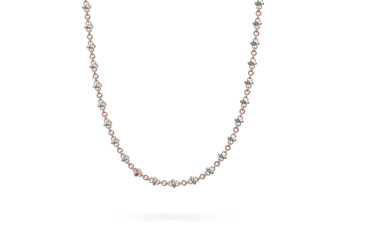 Pomegranate Fine Necklace II – 18K Rose Gold, White Gold