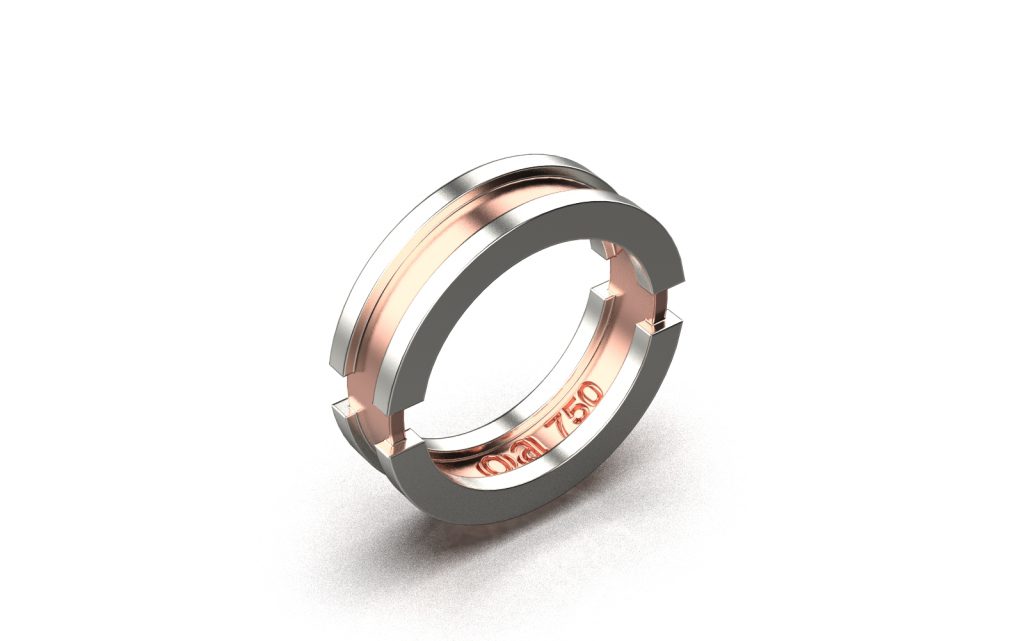 Aku Ring – 18K Rose Gold, White Gold