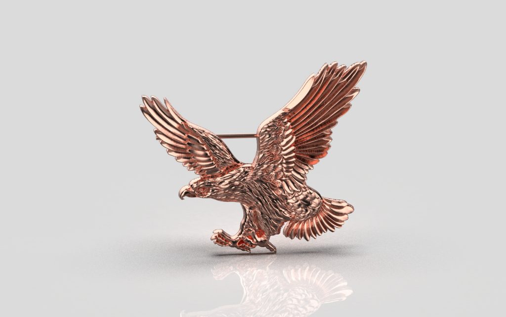 Eagle Brooch – 18K Rose Gold