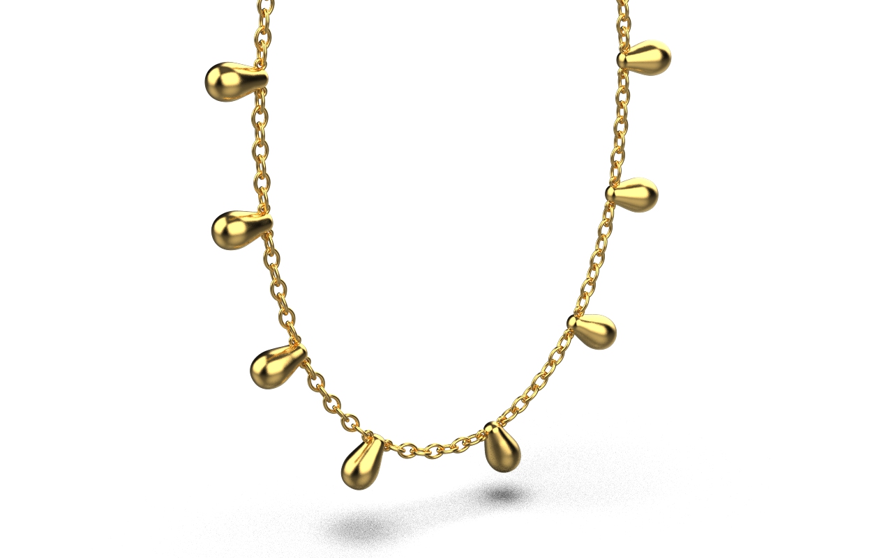 Clustered Chain Necklace – 18K Gold