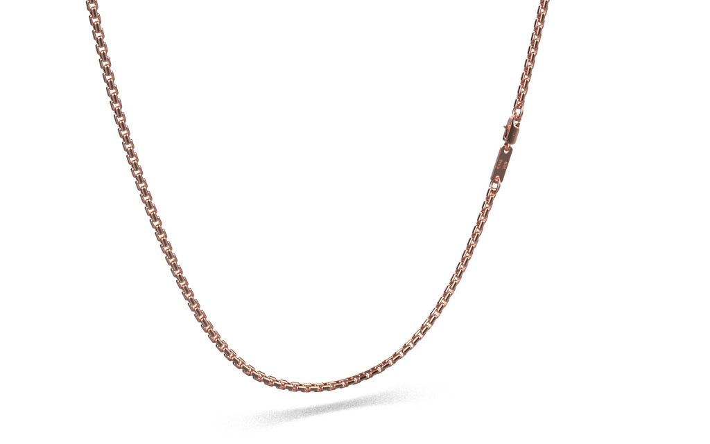 Box Chain Necklace – 18K Rose Gold Box Chain Necklace – 18K Rose Gold