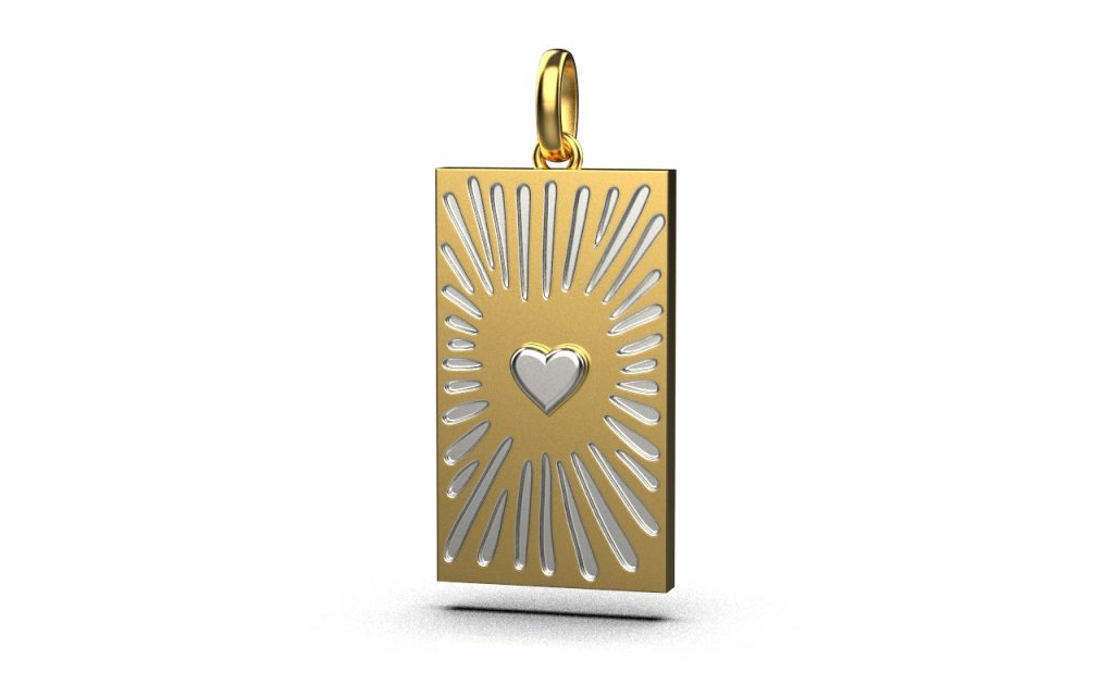 Love Pendant – 18K Gold, White Gold