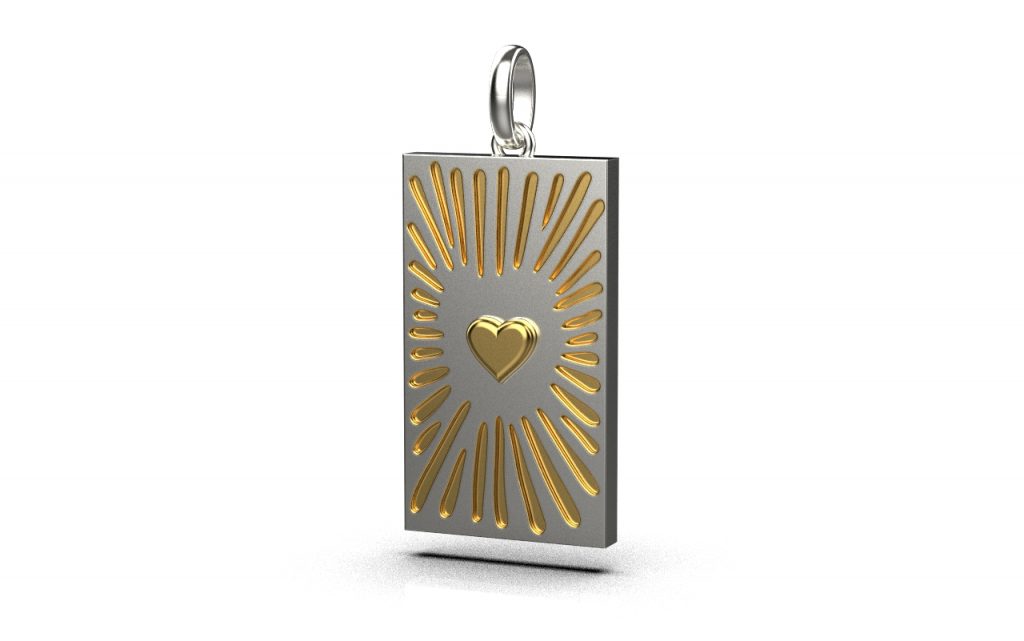 Love Pendant II – 18K Gold, White Gold