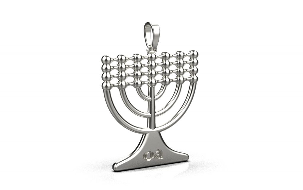 Menorah Pendant – Platinum