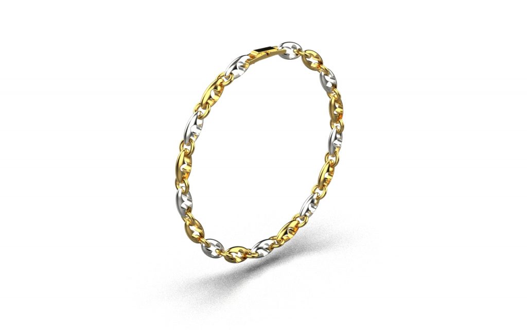 Esther Link Necklace – 18K Gold, Rhodium Plated Sterling Silver Esther Link Necklace – 18K Gold, Rhodium Plated Sterling Silver