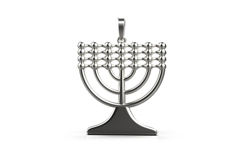 Menorah Pendant – Platinum