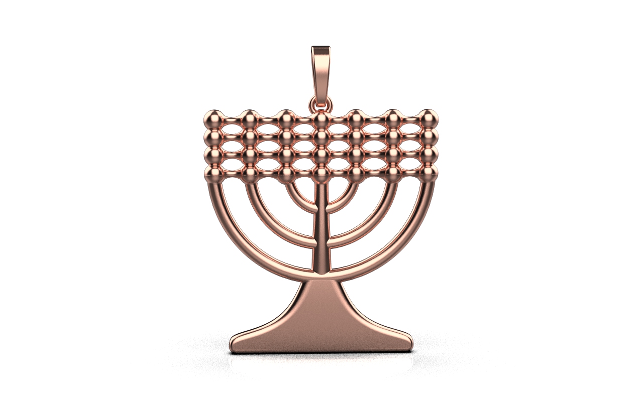 Menorah Pendant – 18K Rose Gold