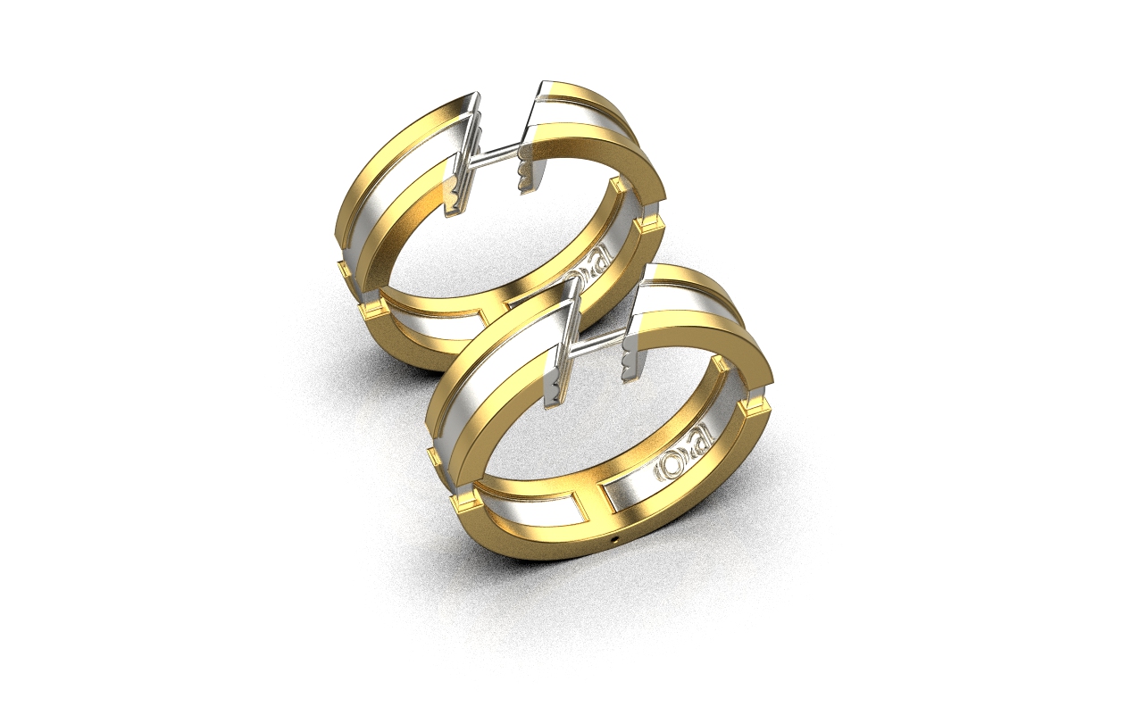 Aku Earrings – 18K Gold, White Gold