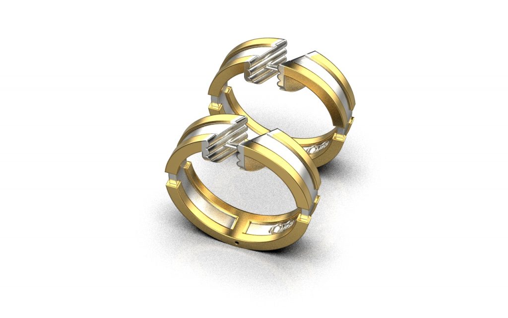 Aku Earrings – 18K Gold, White Gold
