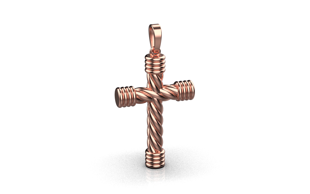 Cross Pendant – 18K Rose Gold