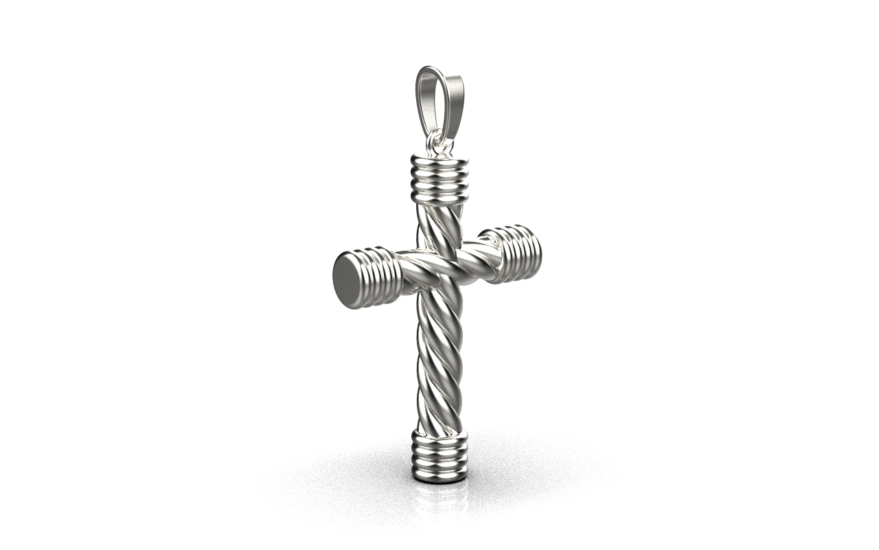 Cross Pendant – 18K White Gold