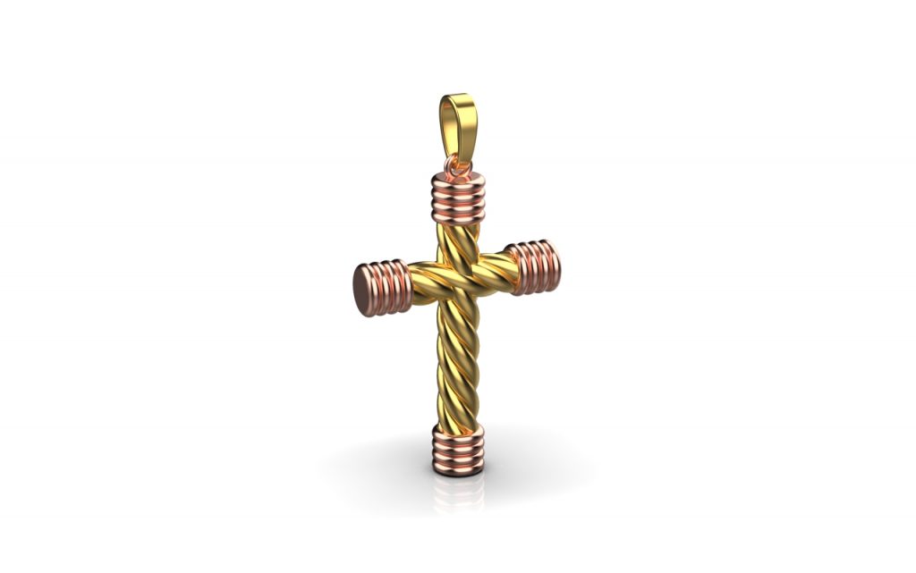 Cross Pendant -18K Gold, Rose Gold