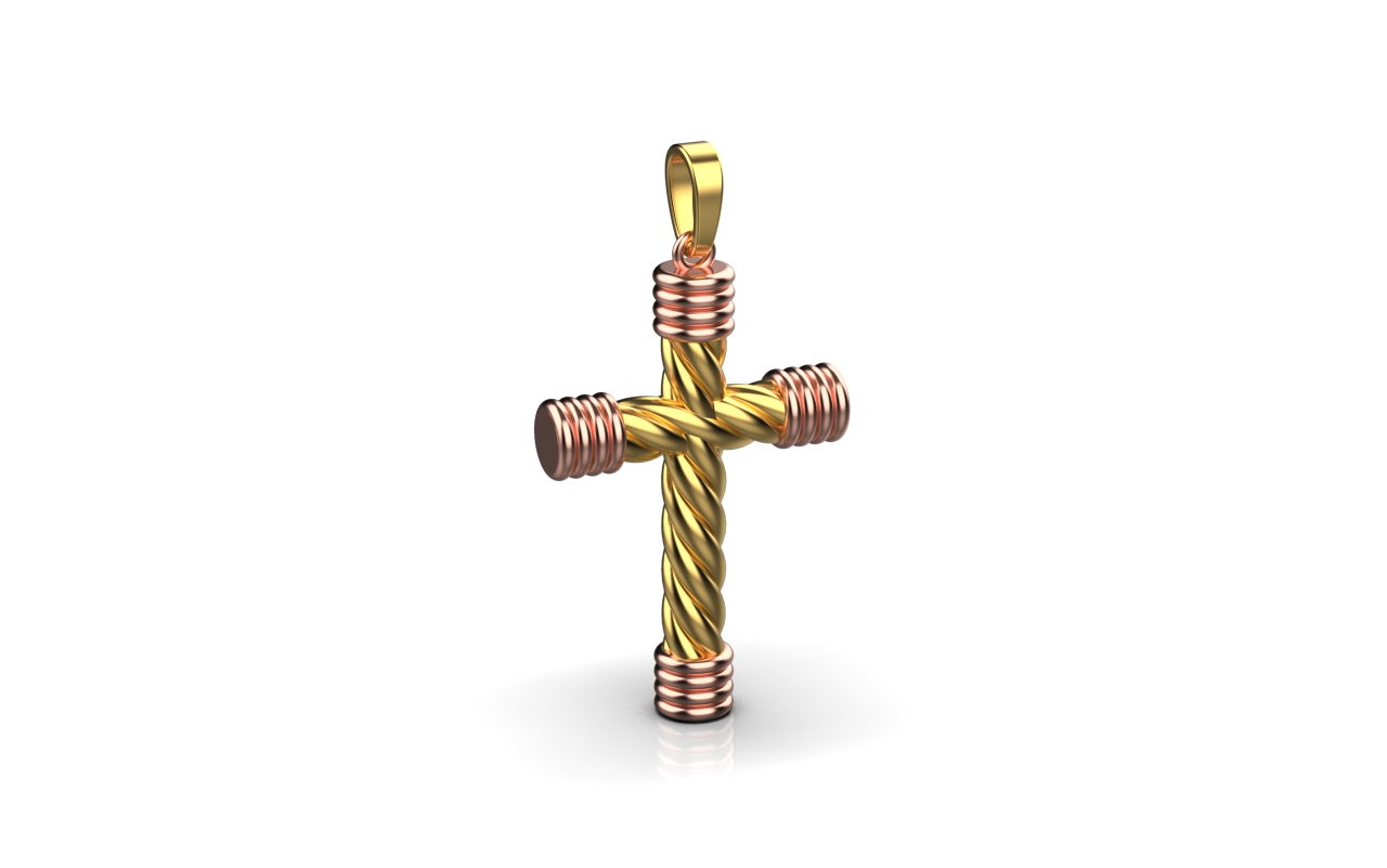Cross Pendant -18K Gold, Rose Gold