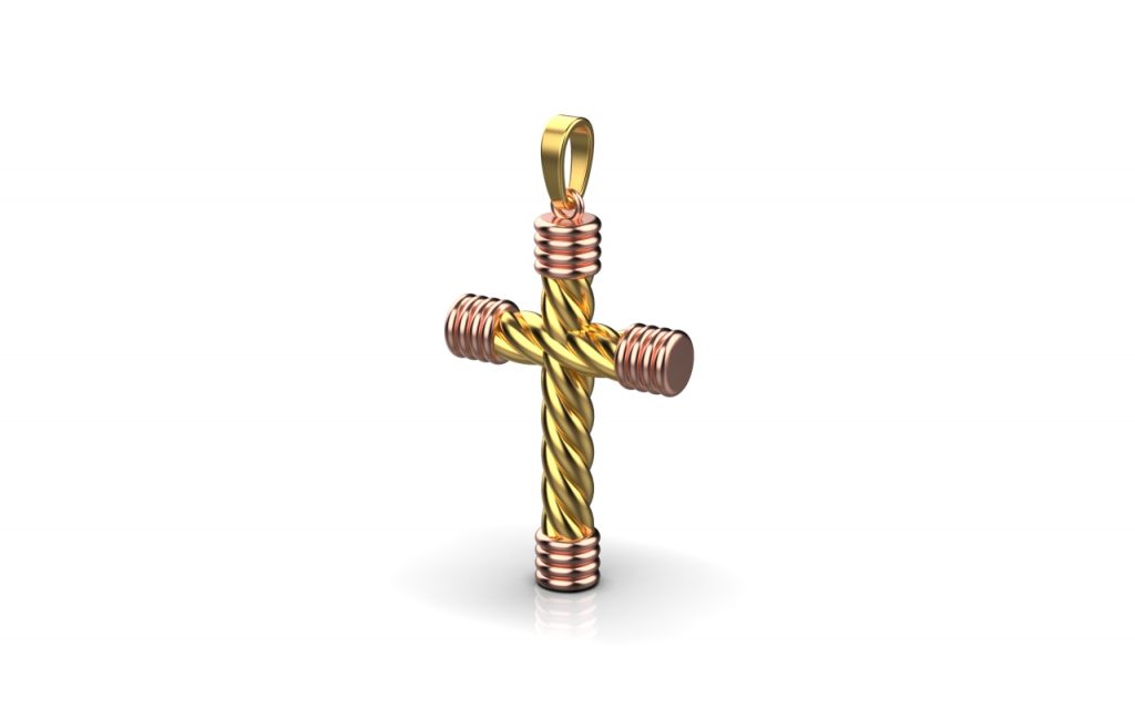 Cross Pendant -18K Gold, Rose Gold