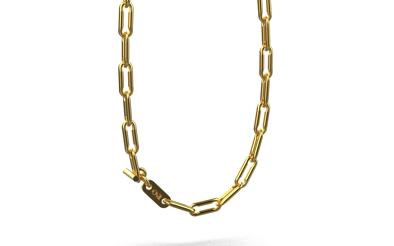 Linear Link Curved Necklace – 18K Vermeil Gold