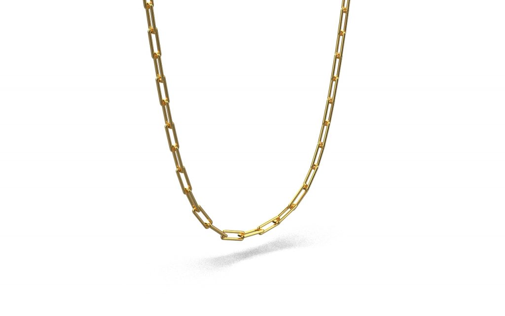 Linear Link Necklace – 18K Gold