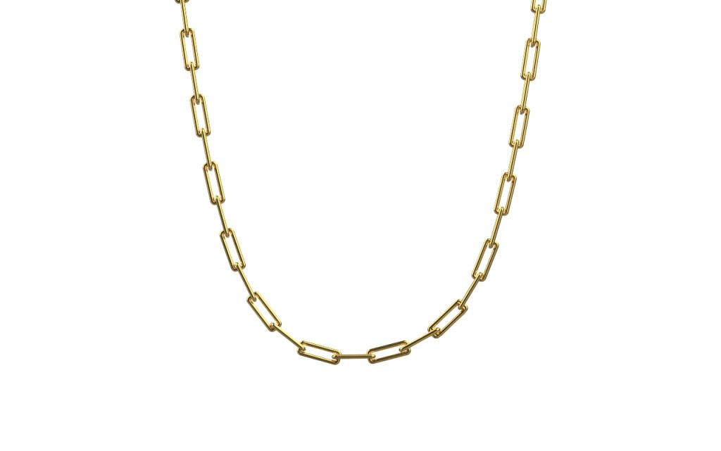 Linear Link Necklace – 18K Gold