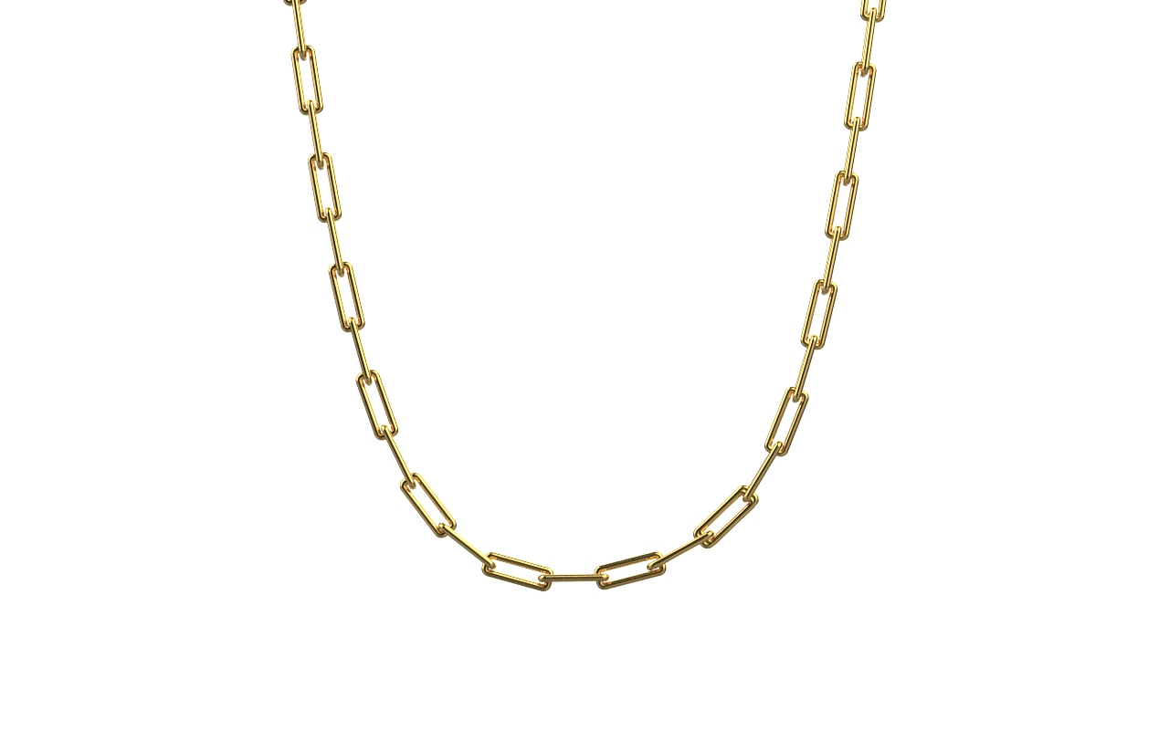 Linear Link Necklace – 18K Gold