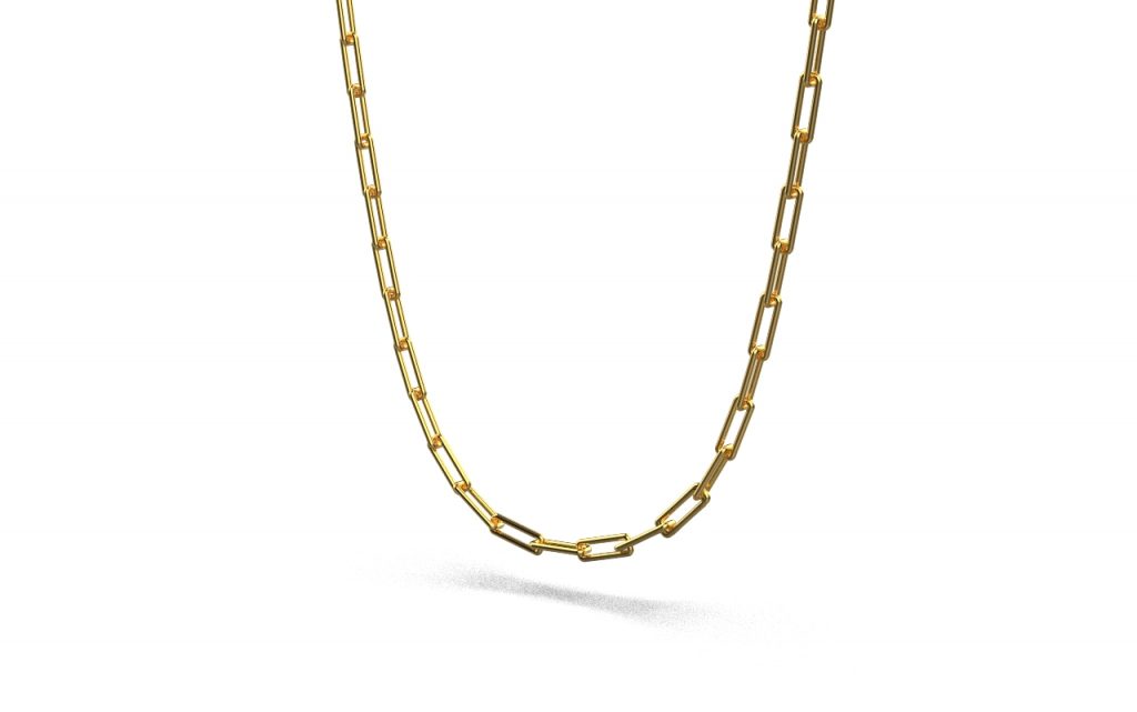 Linear Link Necklace – 18K Gold