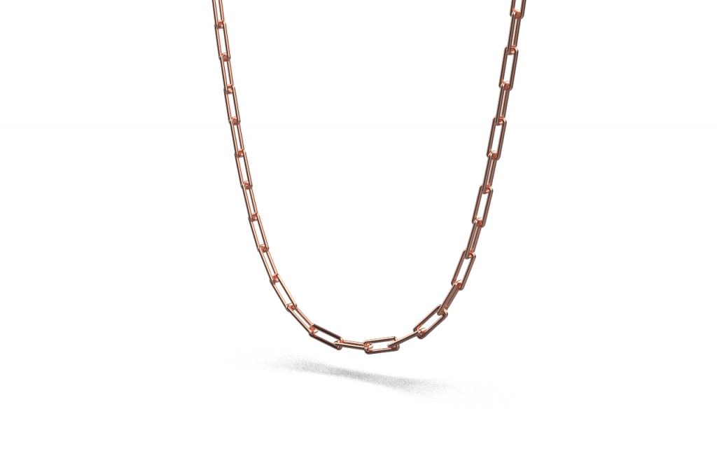 Linear Link Necklace – 18K Rose Gold Linear Link Necklace – 18K Rose Gold