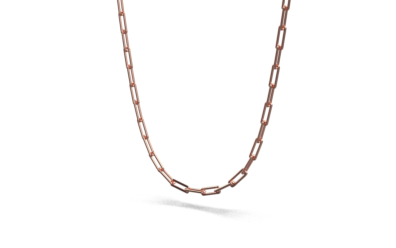 Linear Link Necklace – 18K Rose Gold
