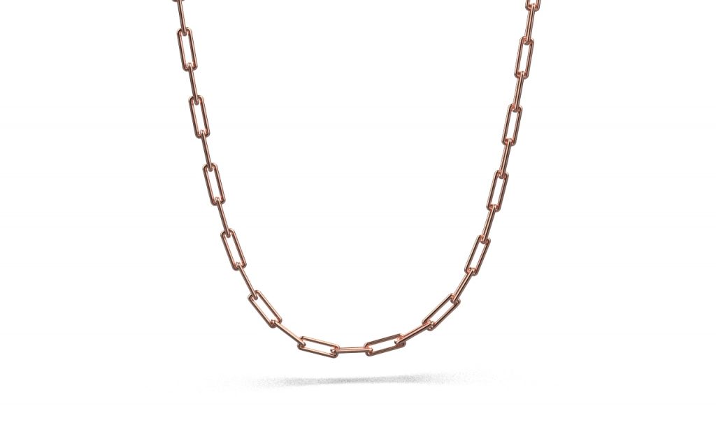 Linear Link Necklace – 18K Rose Gold Linear Link Necklace – 18K Rose Gold