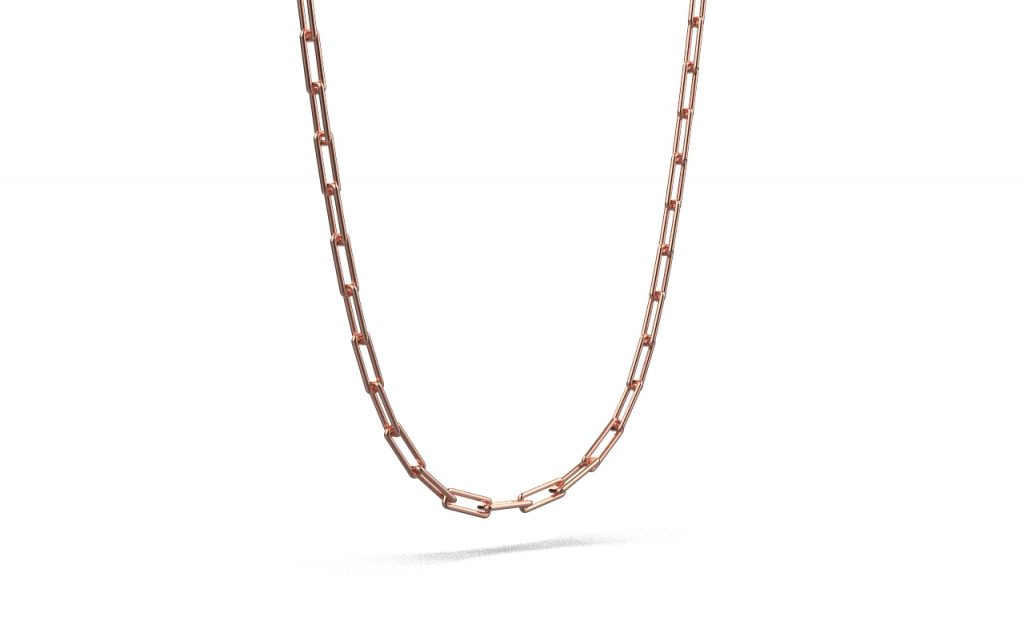 Linear Link Necklace – 18K Rose Gold Linear Link Necklace – 18K Rose Gold
