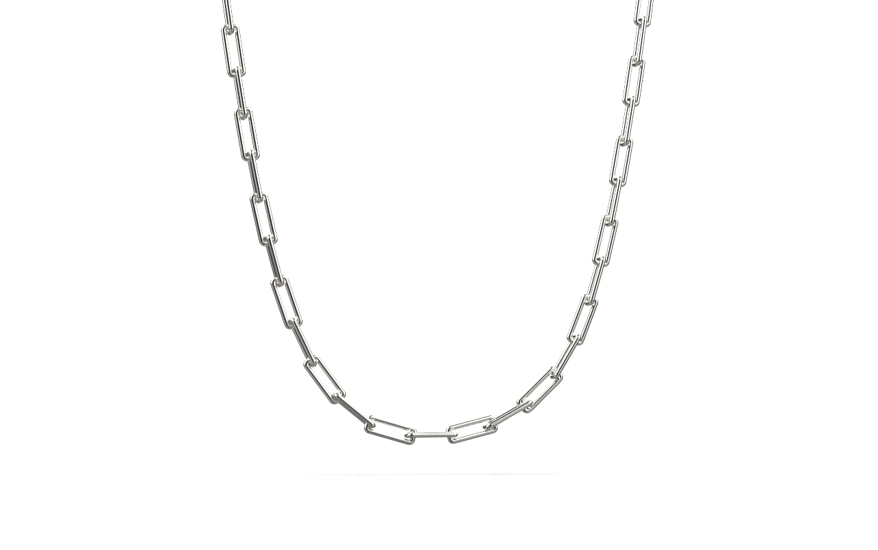 Linear Link Necklace – 18K White Gold