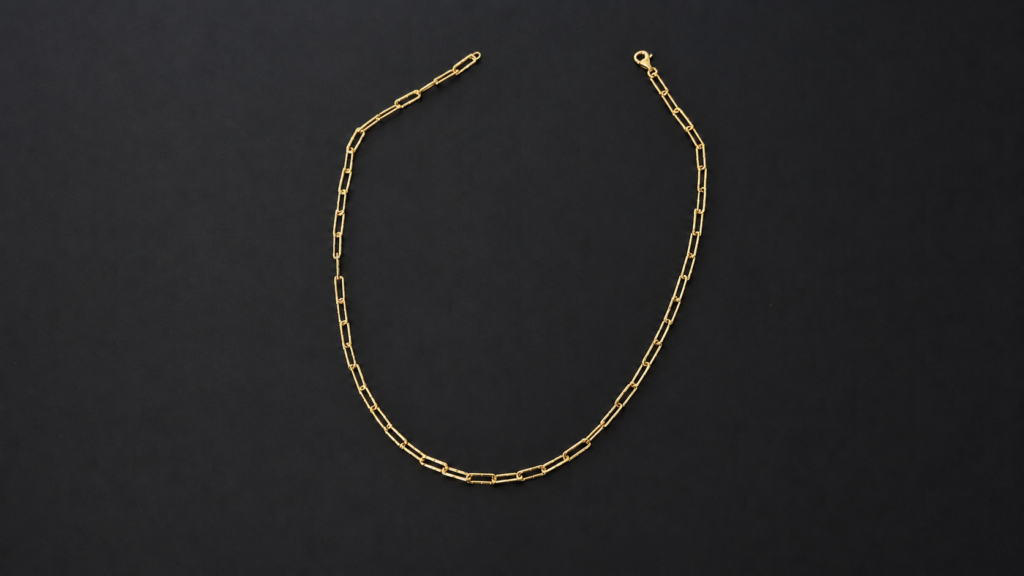 Linear Cut Link Necklace – 18K Gold Linear Cut Link Necklace – 18K Gold