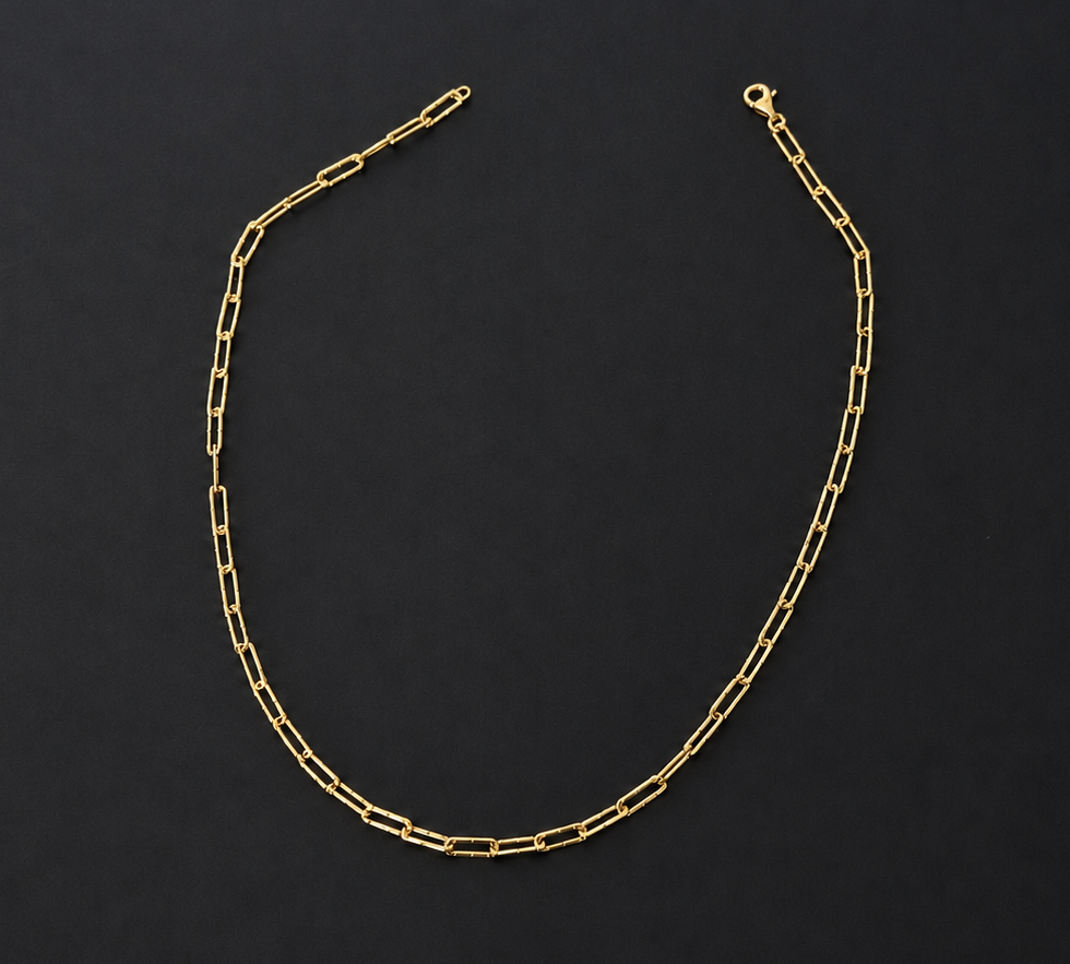 Linear Cut Link Necklace – 18K Gold