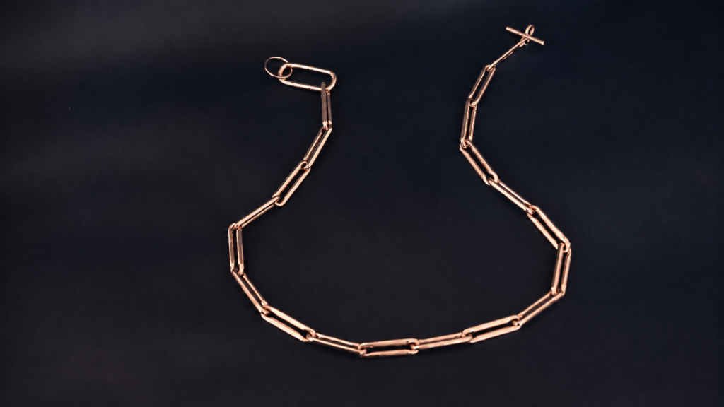 Linear Link Chain Necklace – 18K Rose Gold Plated Sterling Silver Linear Link Chain Necklace – 18K Rose Gold Plated Sterling Silver