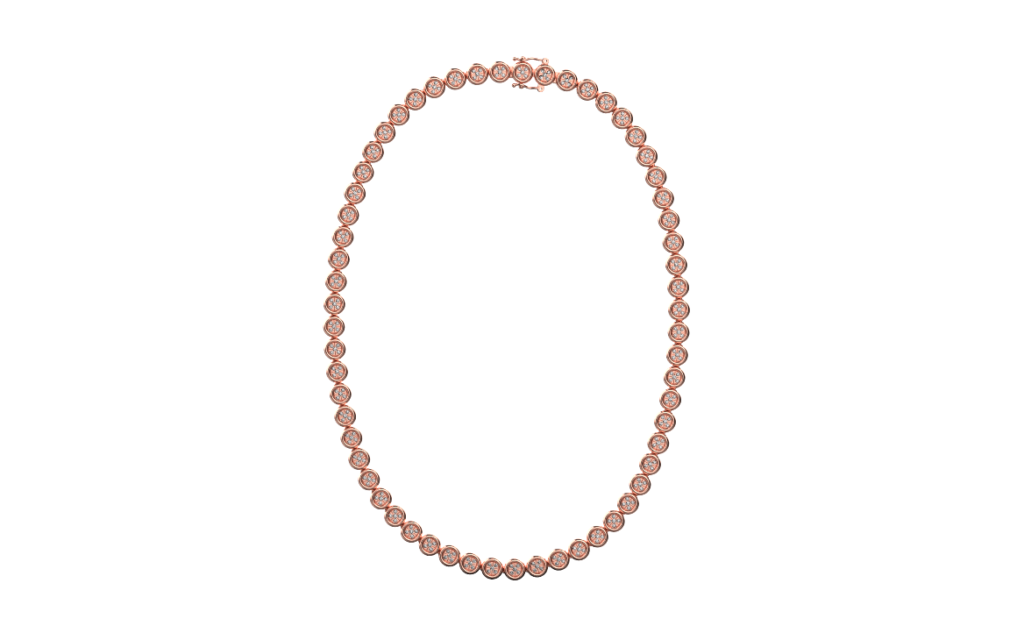 Micro Pave Necklace – 18K Rose Gold – 2.74ct Micro Pave Necklace – 18K Rose Gold – 2.74ct