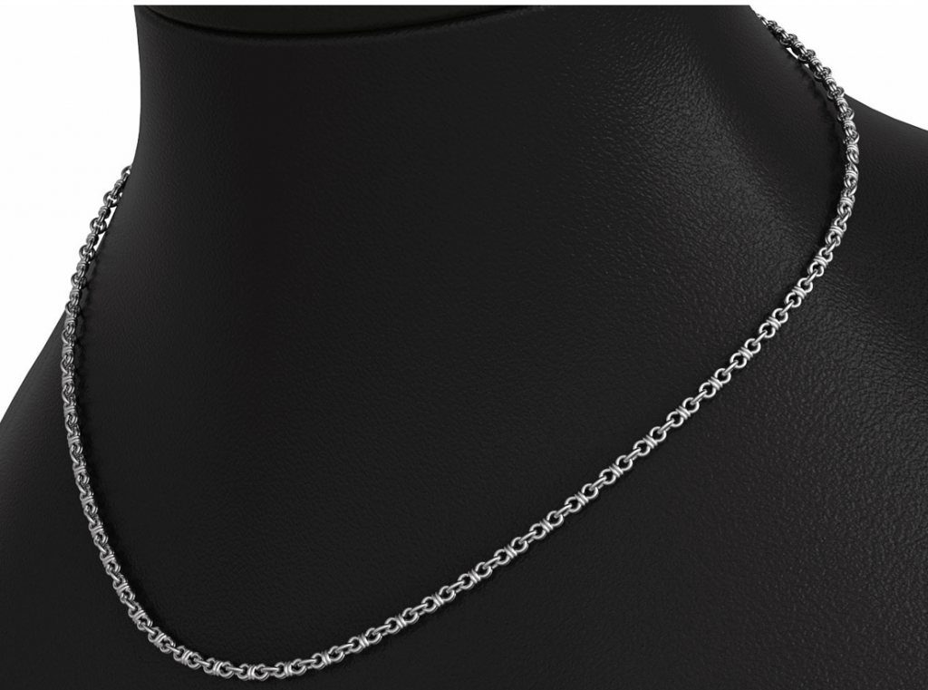 Oval Tied Fine Chain Necklace – 18K White Gold Oval Tied Fine Chain Necklace – 18K White Gold