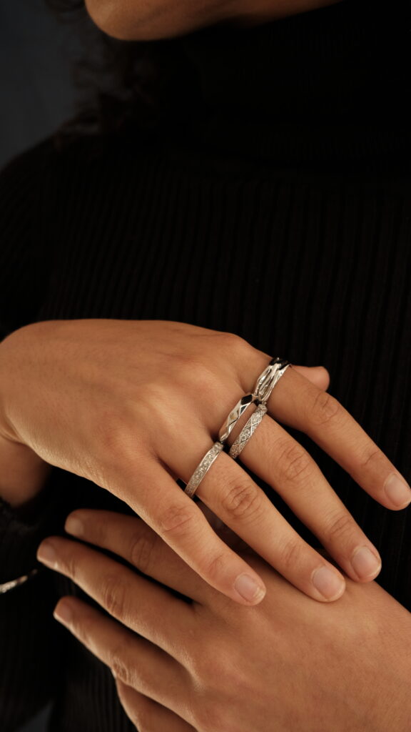 Gold signet ring worn on pinky finger as timeless jewellery