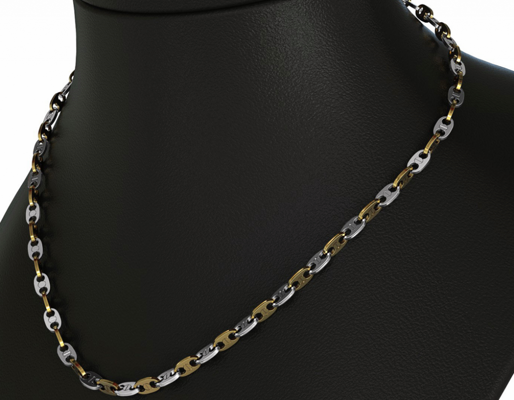 Button Chain Necklace - 18k Yellow,White Gold - ODOZIAKUCHI