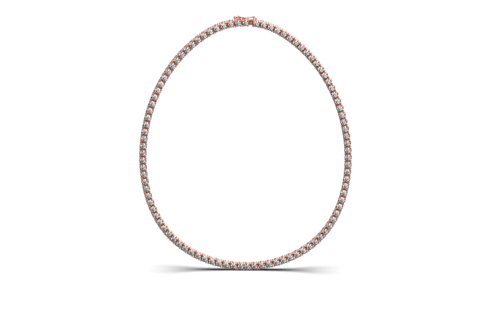 Tennis Necklace – 18K Rose Gold – 26.67ct