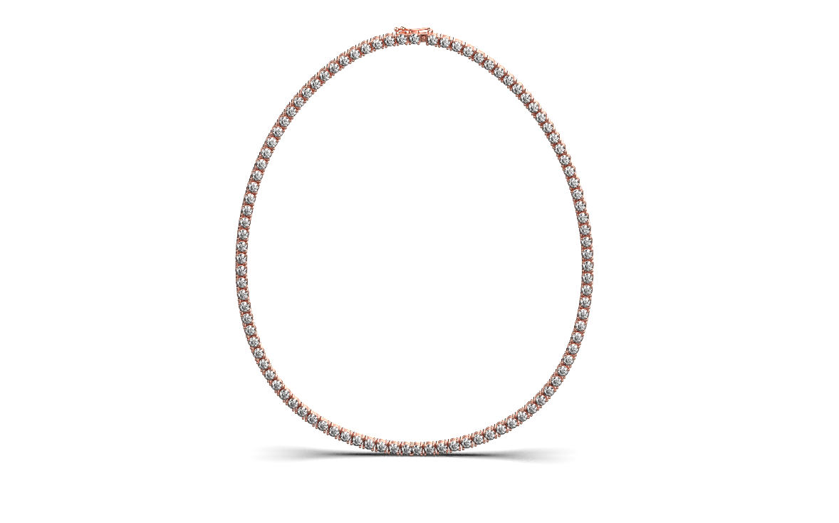 Tennis Necklace – 18K Rose Gold – 26.67ct