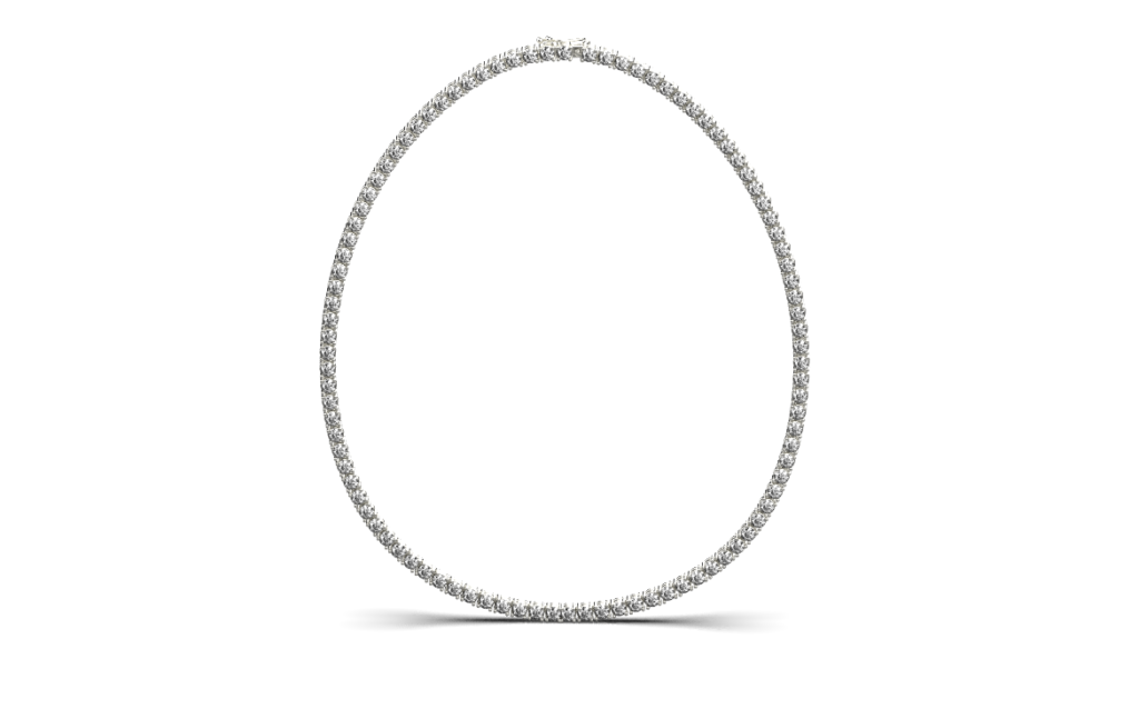 Tennis Necklace – 18K White Gold – 26.67ct