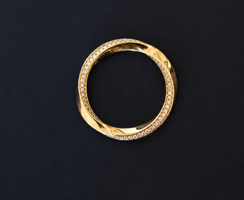 Eternity Twirl Round Cut Ring 18K Gold- 0.36ct
