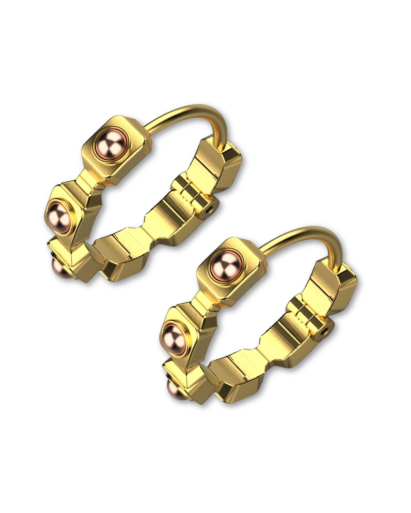 Empire Earrings – 18K Gold, Rose Gold Plated Sterling Silver Empire Earrings – 18K Gold, Rose Gold Plated Sterling Silver