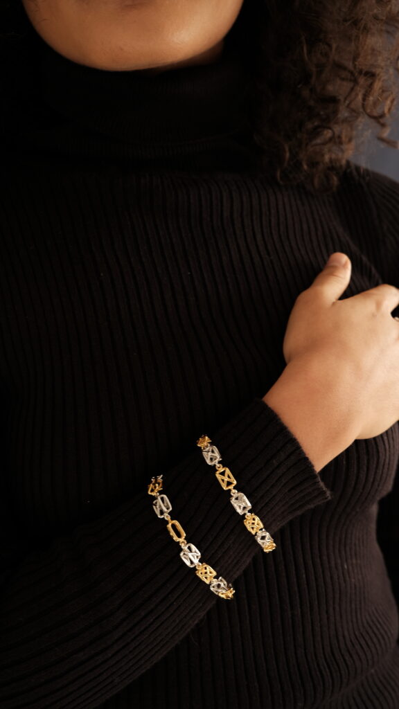 Alabaster Bracelet – 18K Gold, Rhodium Plated Sterling Silver