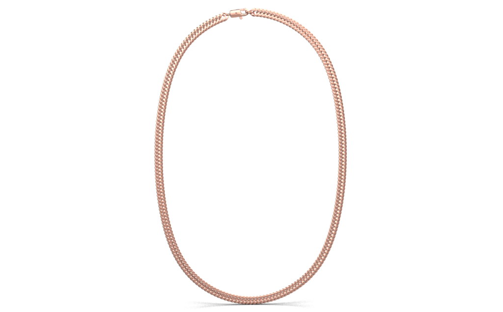 Flat Curb Chain – 18K Rose Gold