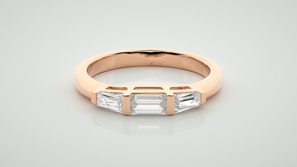 Trilogy Baguette Eternity Band Ring – 18K Rose Gold – 0.74ct Trilogy Baguette Eternity Band Ring – 18K Rose Gold – 0.74ct