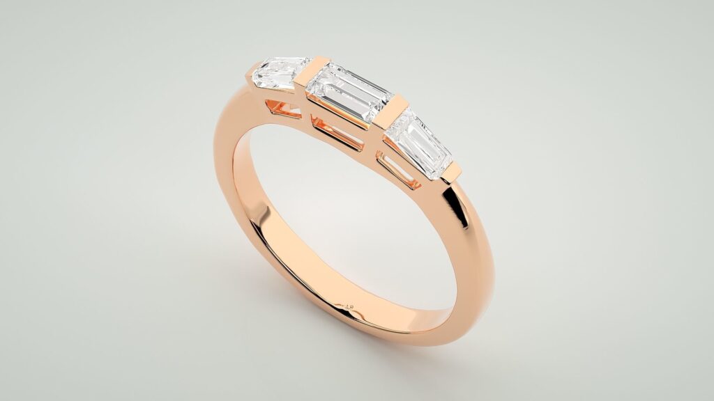 Trilogy Baguette Eternity Band Ring – 18K Rose Gold – 0.74ct Trilogy Baguette Eternity Band Ring – 18K Rose Gold – 0.74ct