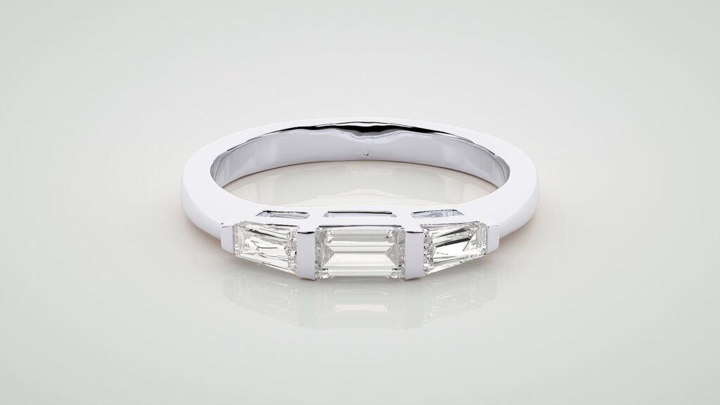 Trilogy Baguette Eternity Band Ring – 18K White Gold – 0.74ct Trilogy Baguette Eternity Band Ring – 18K White Gold – 0.74ct
