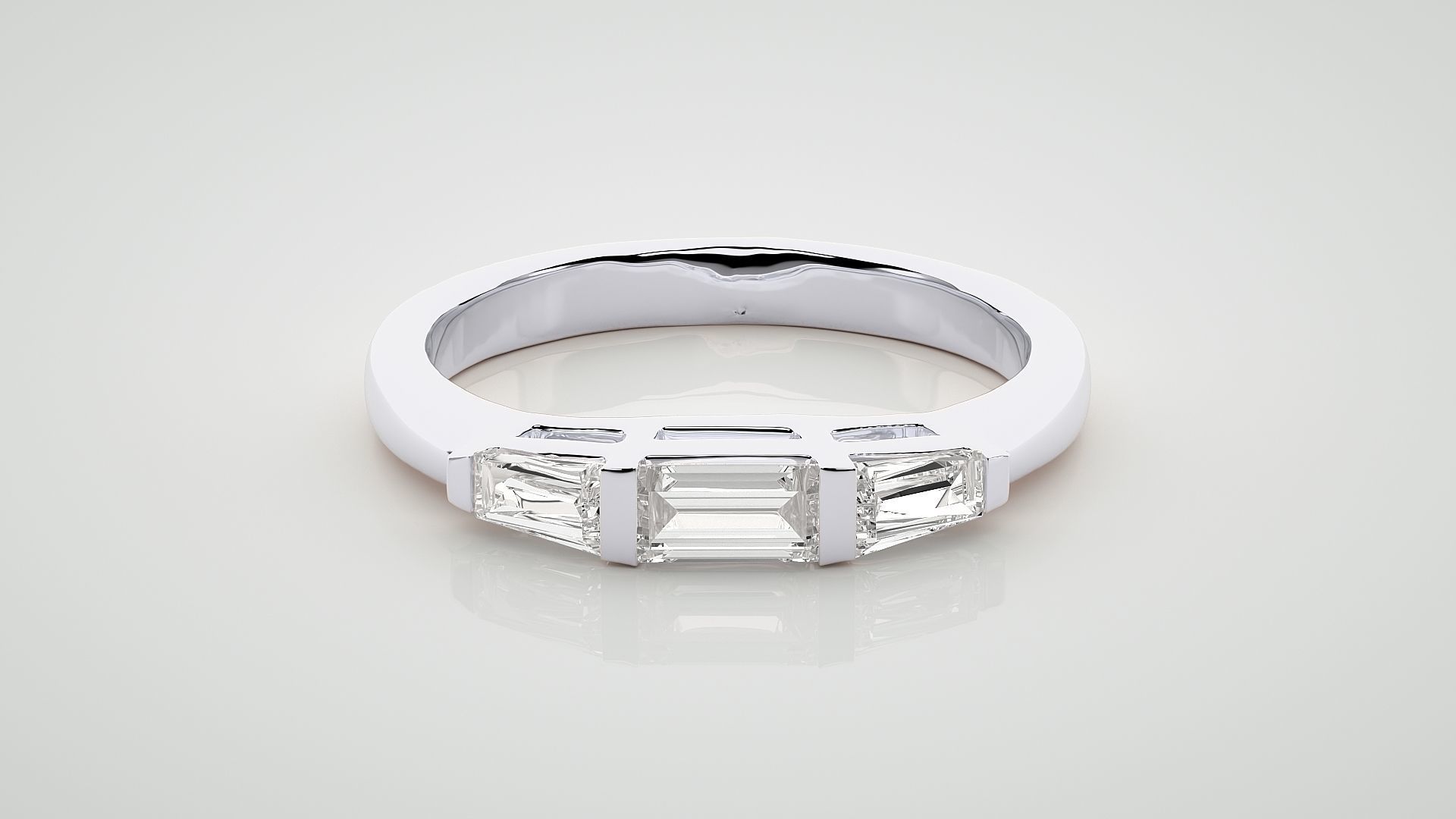 Trilogy Baguette Eternity Band Ring – 0.74ct – Platinum
